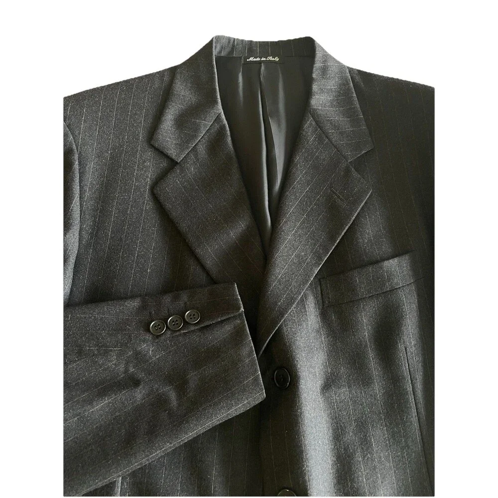 PAL ZILERI Guabello Men 42-44R Blazer Designer Wool Pinstripe Suit Jacket Italy